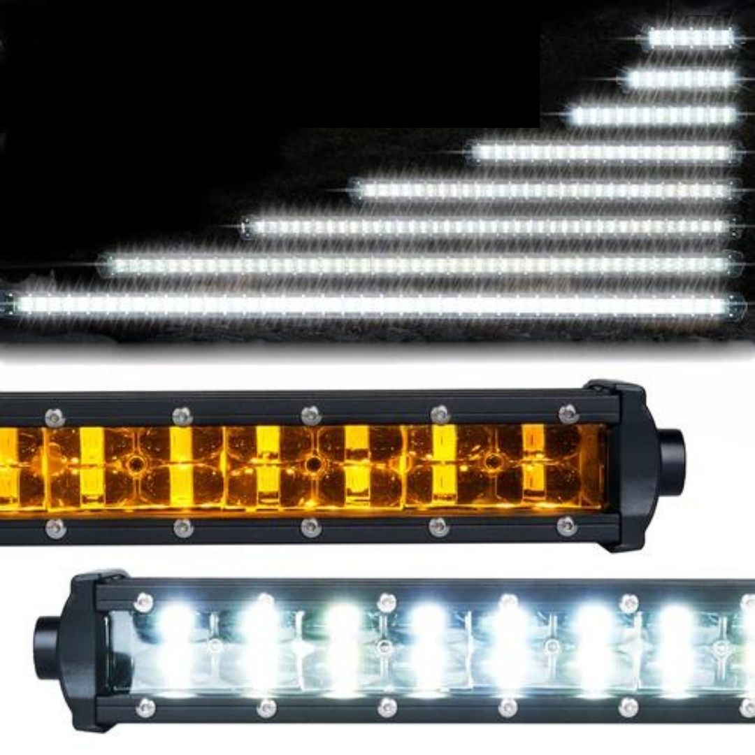 Double Row LED Light Bar with Amber Backlight