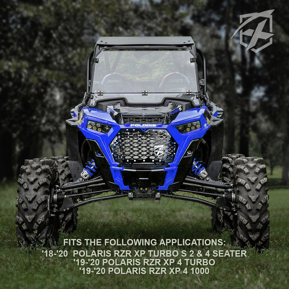 Steel Mesh Grille with Light Bar for 2019-2023 Polaris RZR 1000 XP Turbo