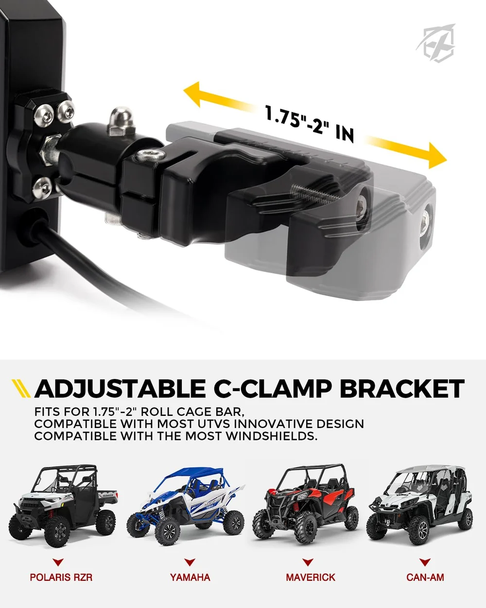 Xprite UTV LED Lighting Upgrade Kit | LED Side Mirrors, 2PC RGB 4FT Whip Lights & 36" Chase Light Bar