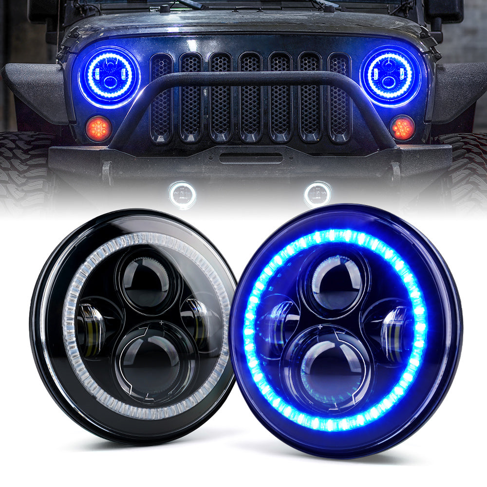LED Halo Headlights for 2007-2018 Jeep Wrangler JK
