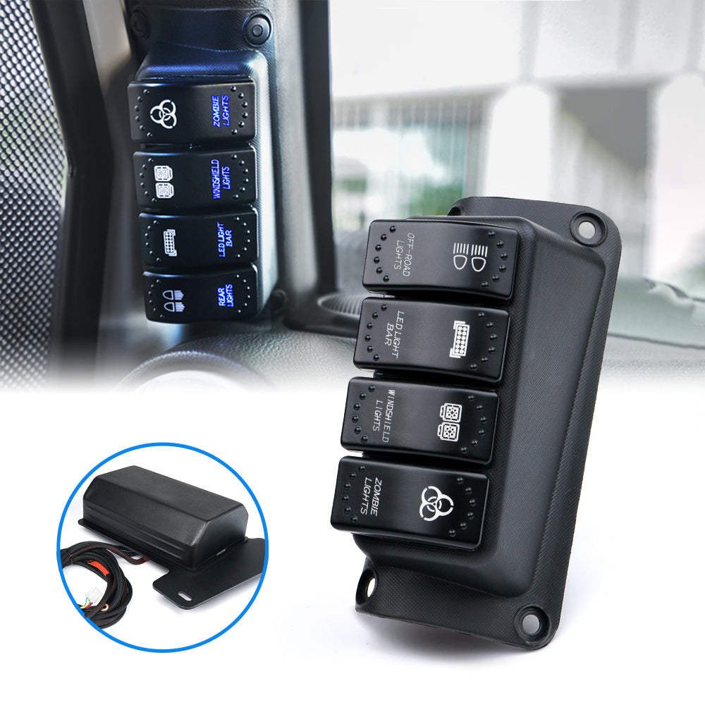 Xprite 4 Rocker Switch Pod Control System for 2007-2018 Jeep Wrangler JK JKU