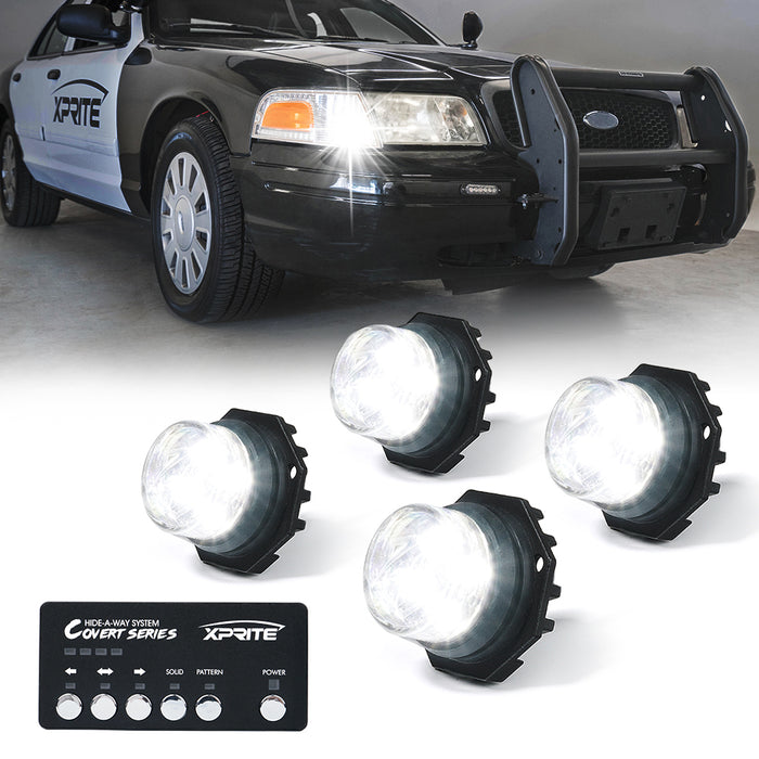 LED Hideaway Strobe Light Kit for Trucks, Car, Emergency Vehicle