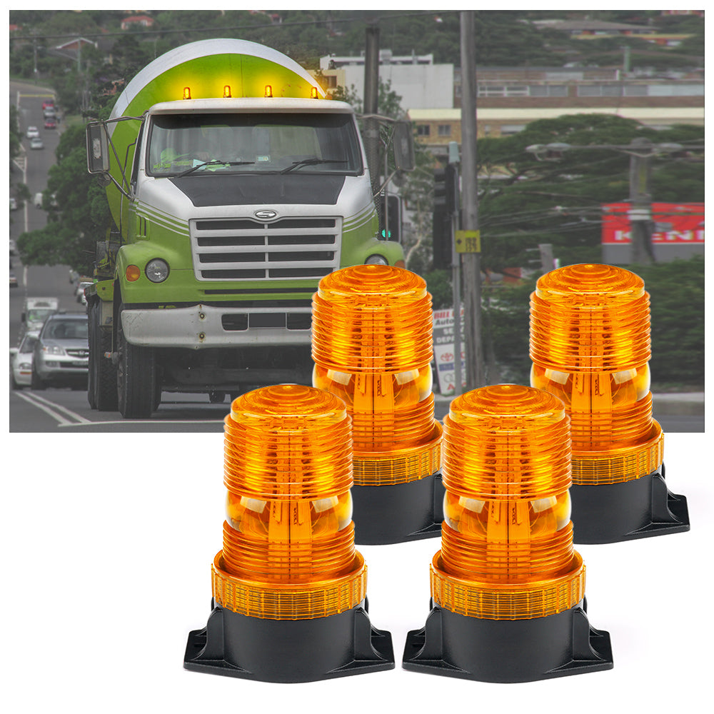 AUXITO Amber Mini LED Strobe Beacon Warning Light For Forklift / Truck / Trailer | 9-30V