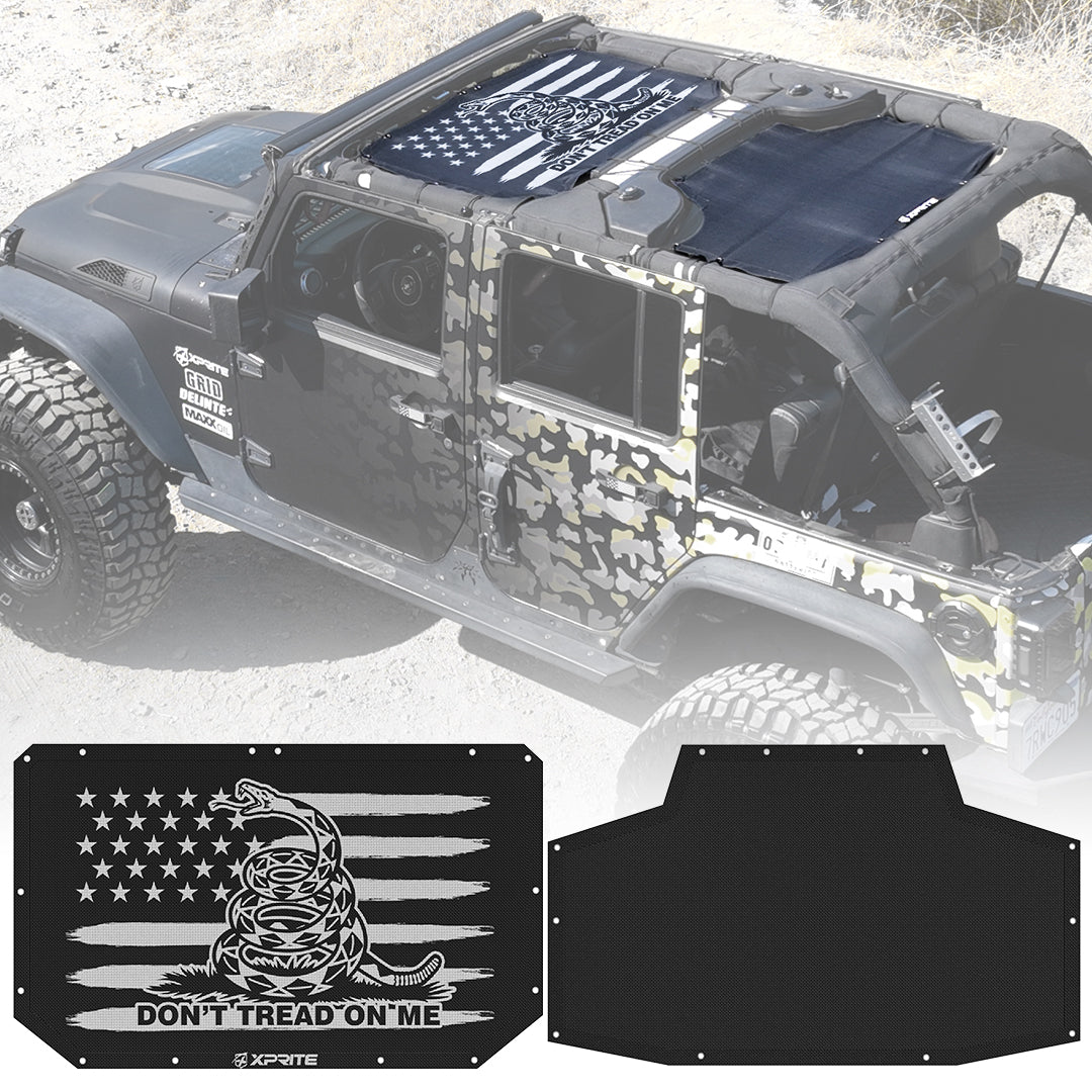 Jeep JK Sunshade Top with Flag Design