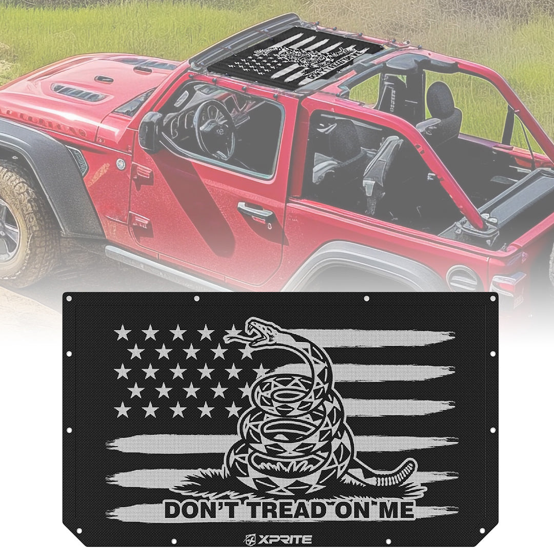 Jeep Sunshade Top with Gadsden Flag Design for JL JT