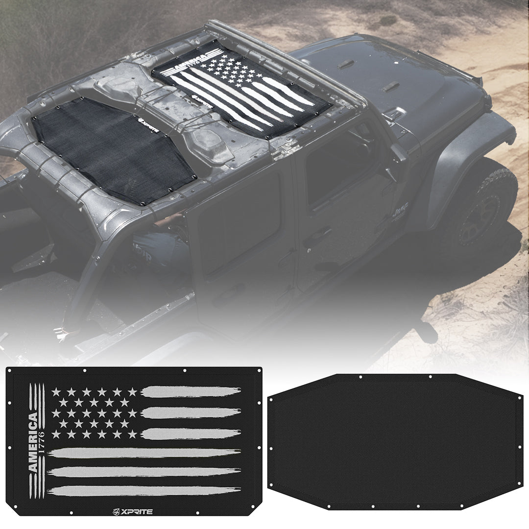 Jeep Sunshade Top with Gadsden Flag Design for JL JT