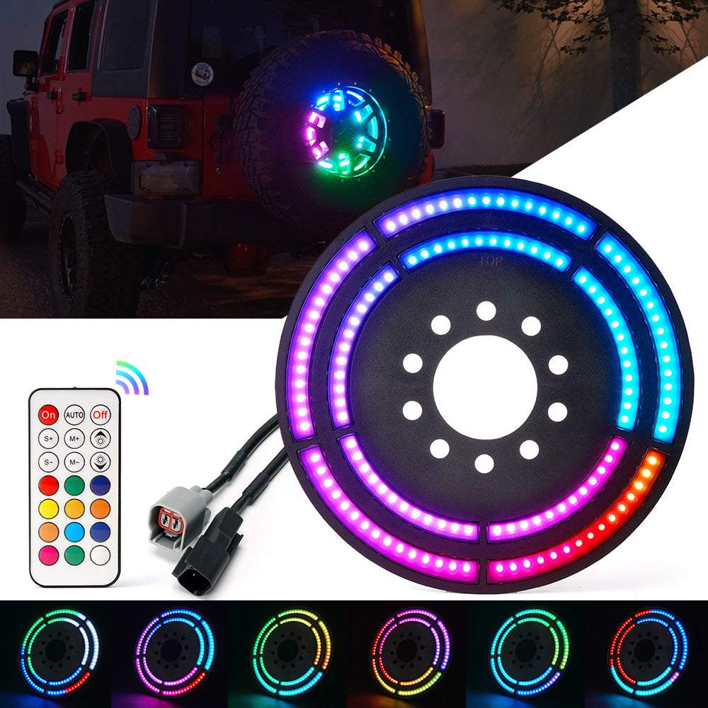 RGB Dual Ring Spare Tire Brake Light for Jeep Wrangler