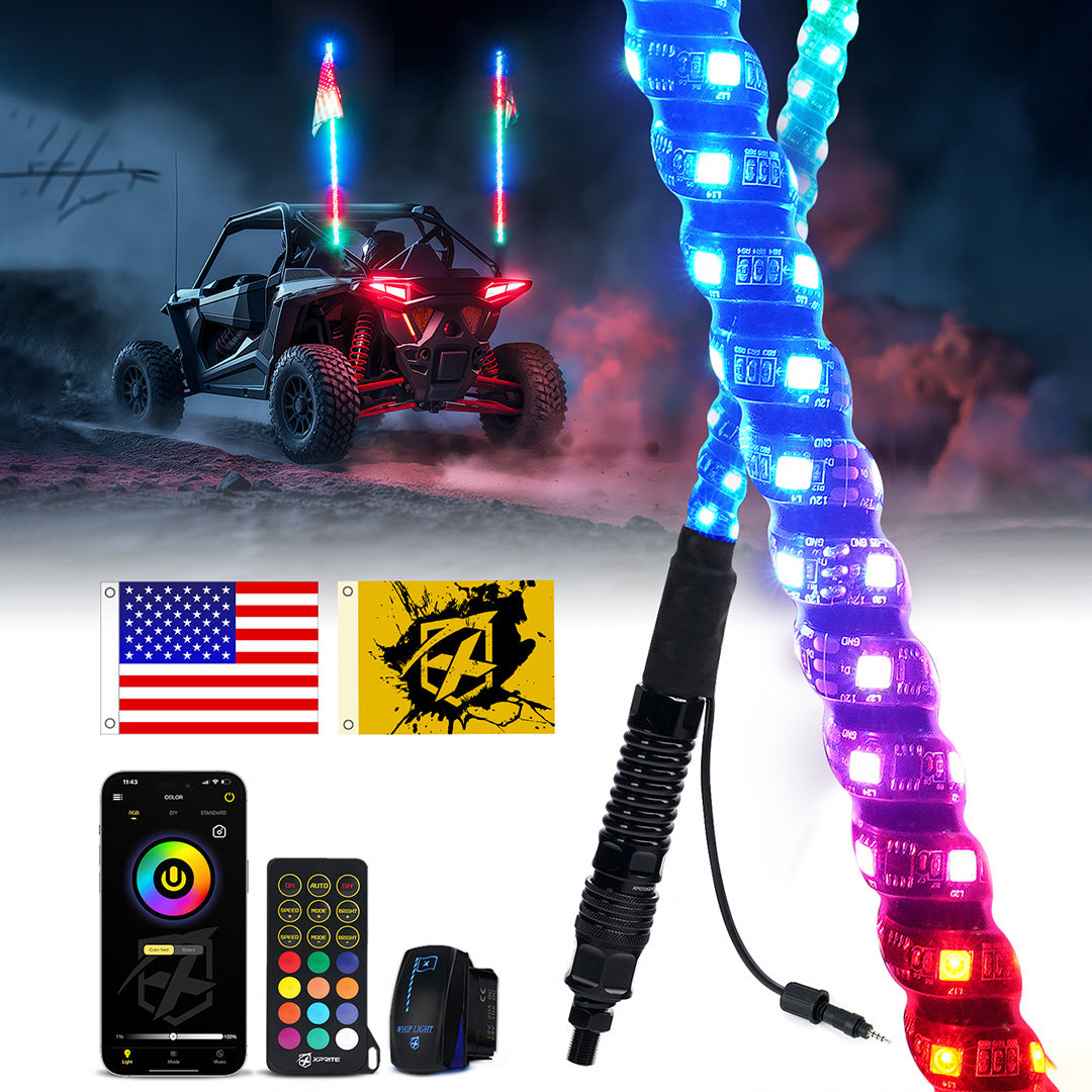 Xprite Replacement Remote Control for RGB Whip Lights & UTV Fang Lights (Battery Not Included)