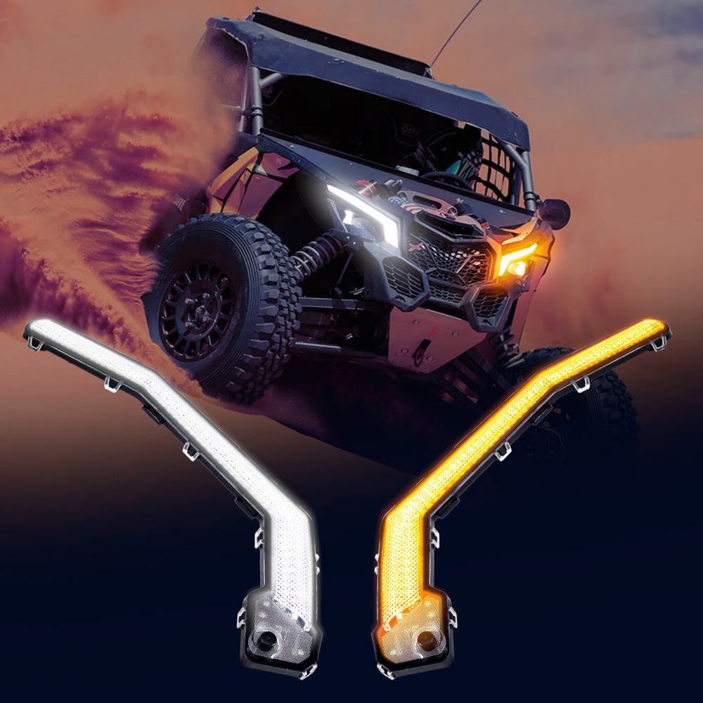X3 Front Signature Accent Fang Lights Compatible with Can Am Maverick