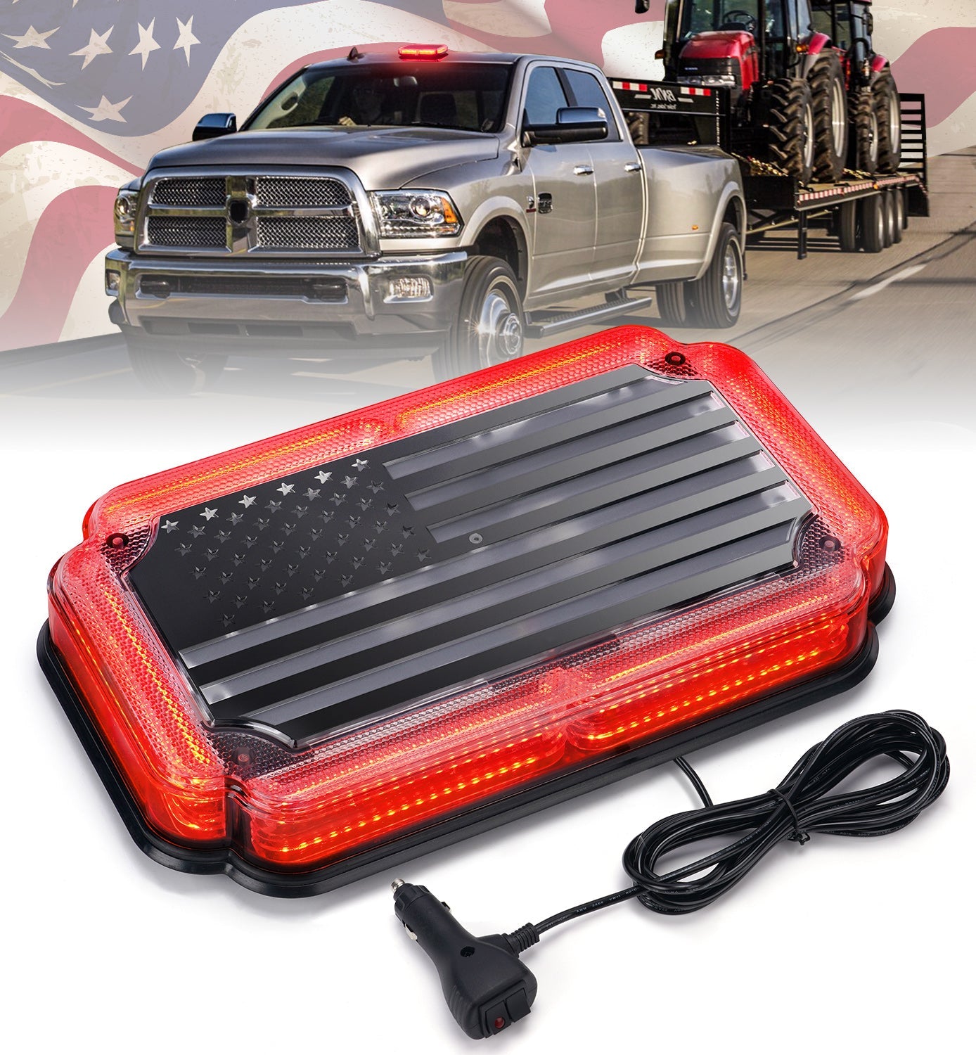 Mini Strobe Light Bar featuring American Flag Design | Flag Series