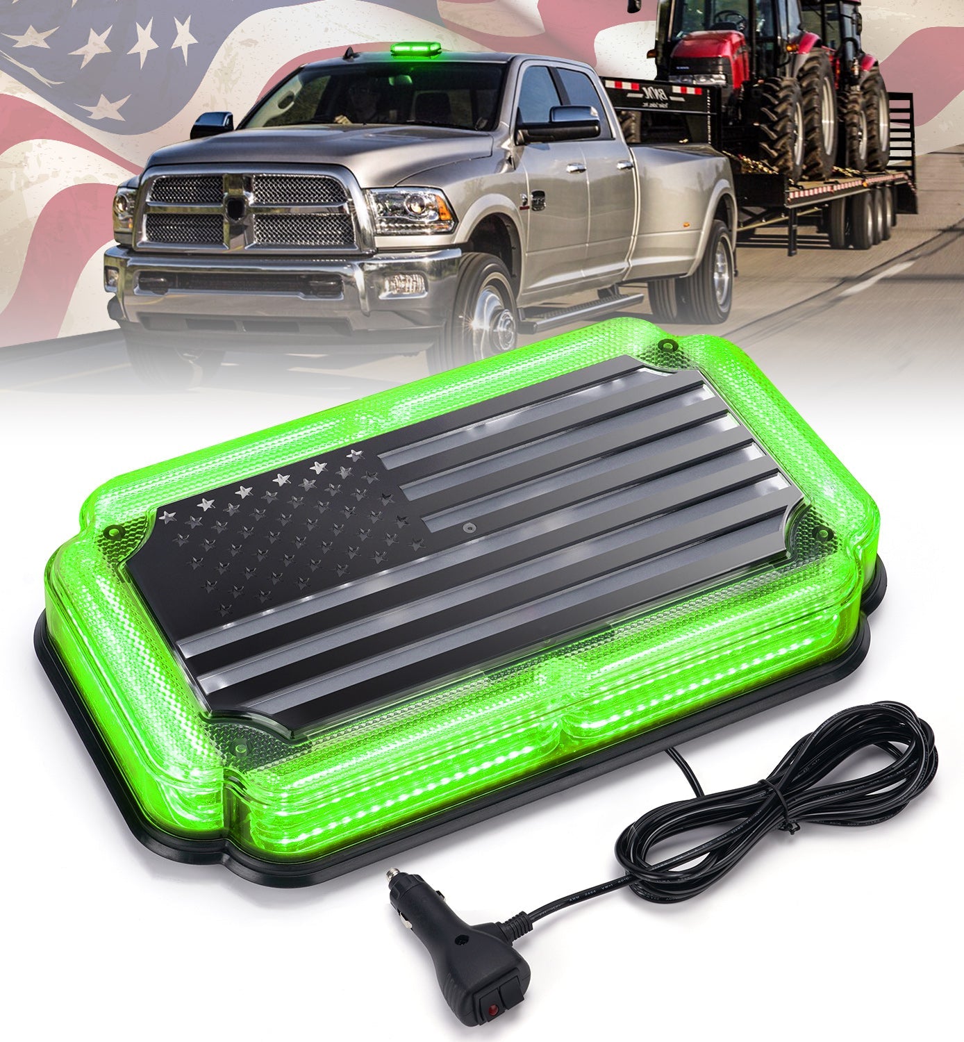 Mini Strobe Light Bar featuring American Flag Design | Flag Series