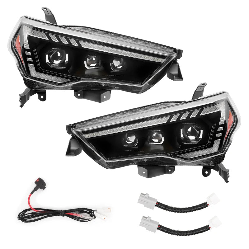 Full LED Headlights Projector with Amber Sequential Turn Signal for 2014-2024 Toyota 4Runner