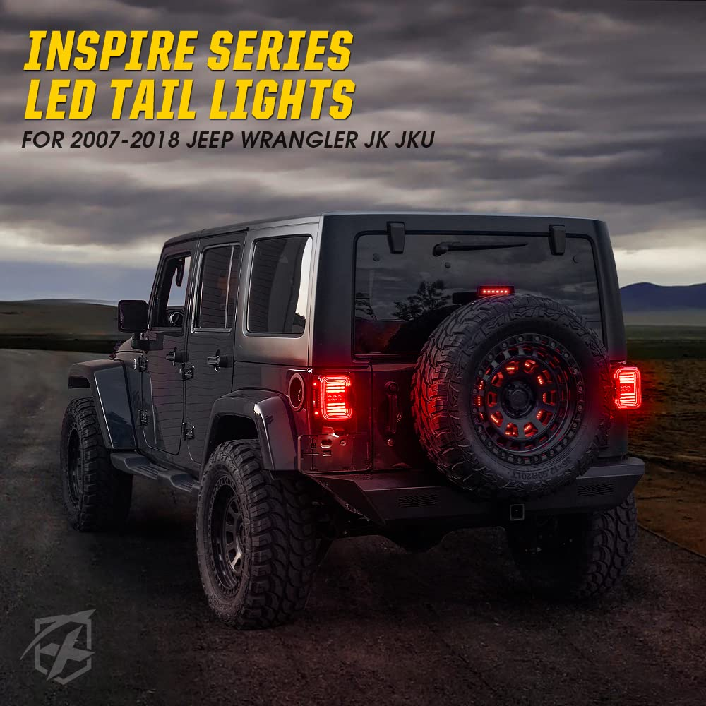 Xprite Jeep Wrangler JK LED Lighting Upgrade Kit | 7" RGB Halo Headlights, 4" Fog Lights, Turn Signals & Tail Lights
