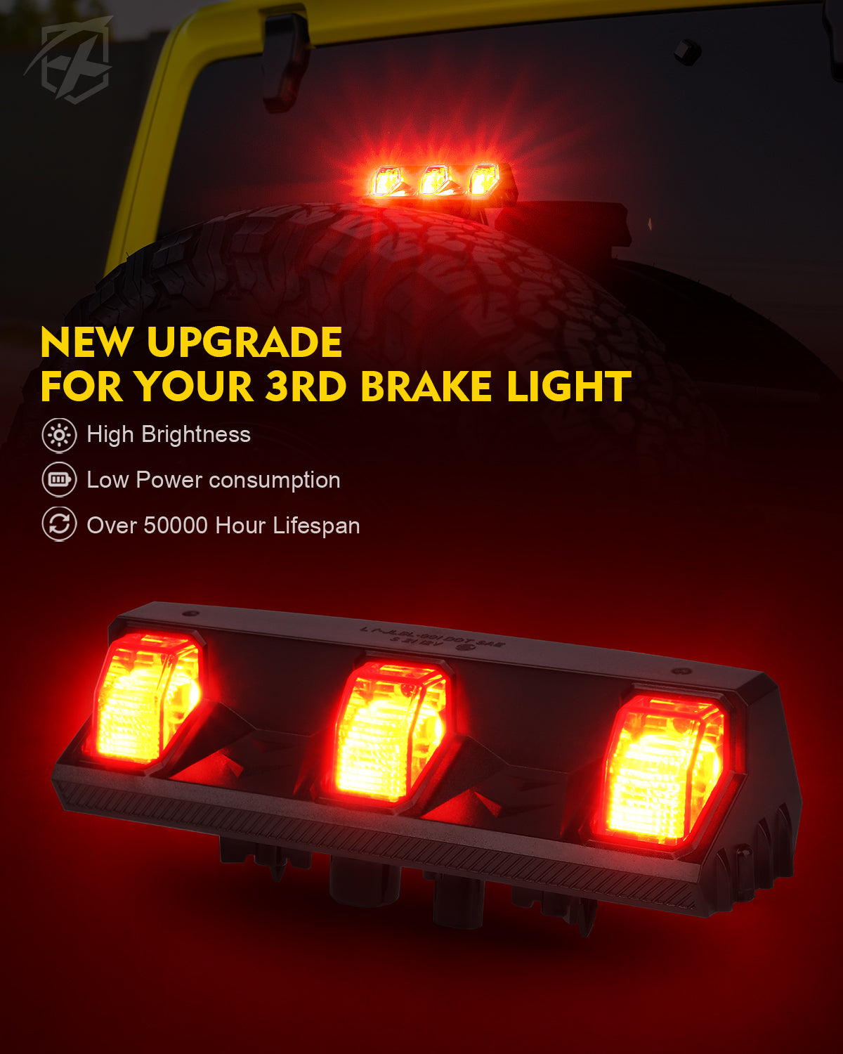 LED Third Brake Light for 2018+ Jeep Wrangler JL