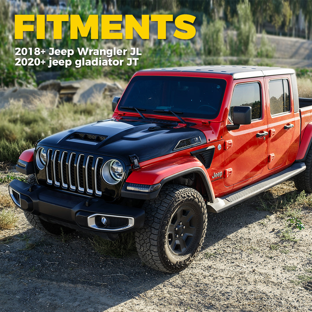 Replacement Side Air Vent with Pattern for Jeep Wrangler JL JK Series Hood | ZR1  (JP-0138K)