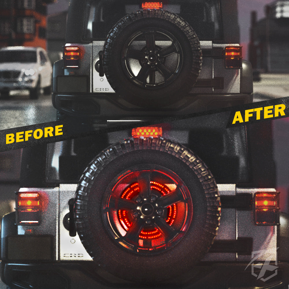 14" Dual Spare Tire LED Brake Light | Cyclone Series