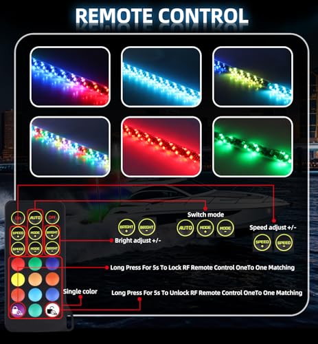 Tavaray RGB LED Boat Navigation Lights with Remote Control for Boats