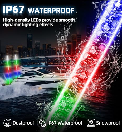 Tavaray RGB LED Boat Navigation Lights with Remote Control for Boats