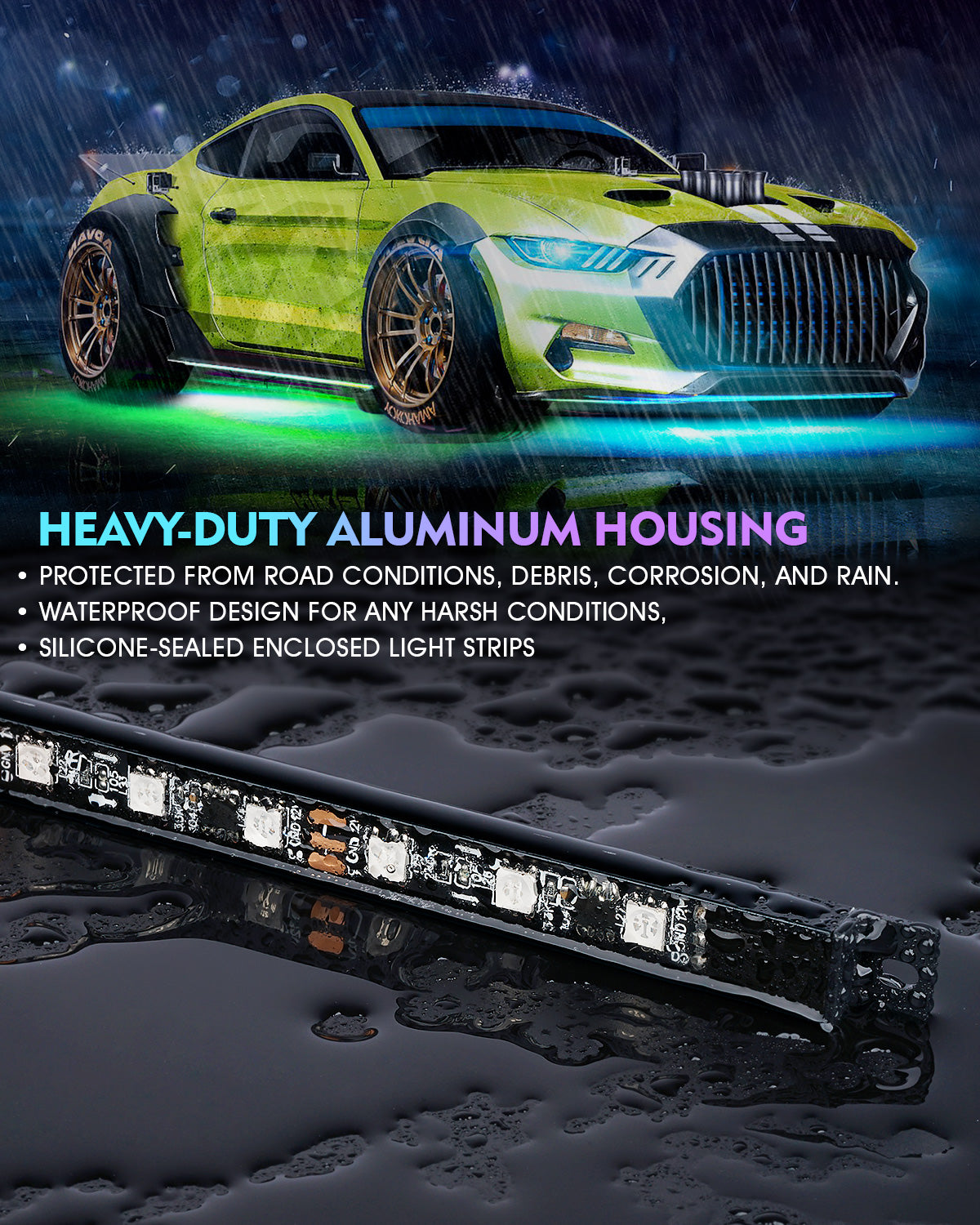 6PCS RGB Glow Lights Kit for Trucks SUV