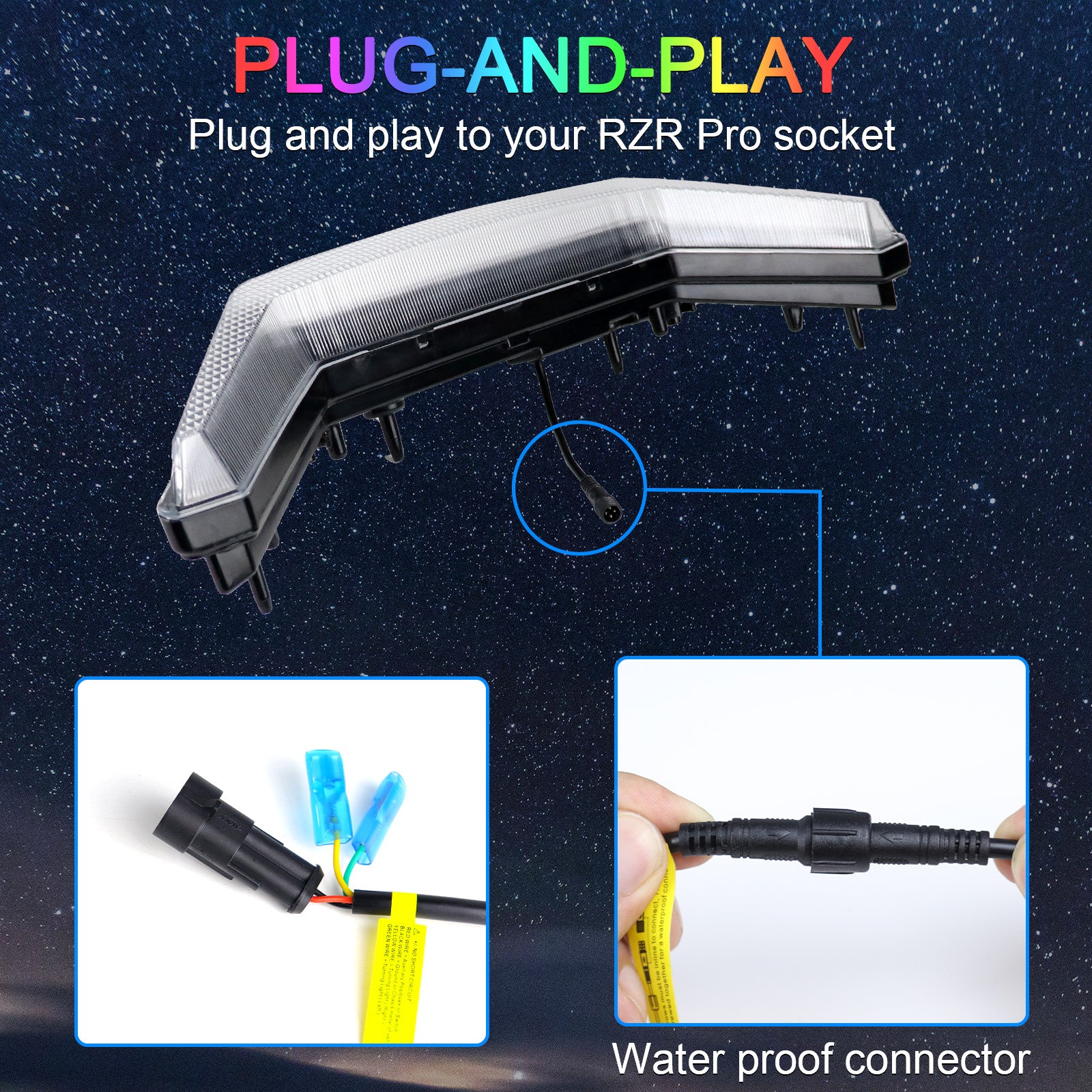 RGB RZR PRO Front Accent Light Compatible with 2020-2024 Polaris RZR PRO XP/4/ RZR PRO R/RZR Turbo | APP & Remote Control & Music Sync Modes