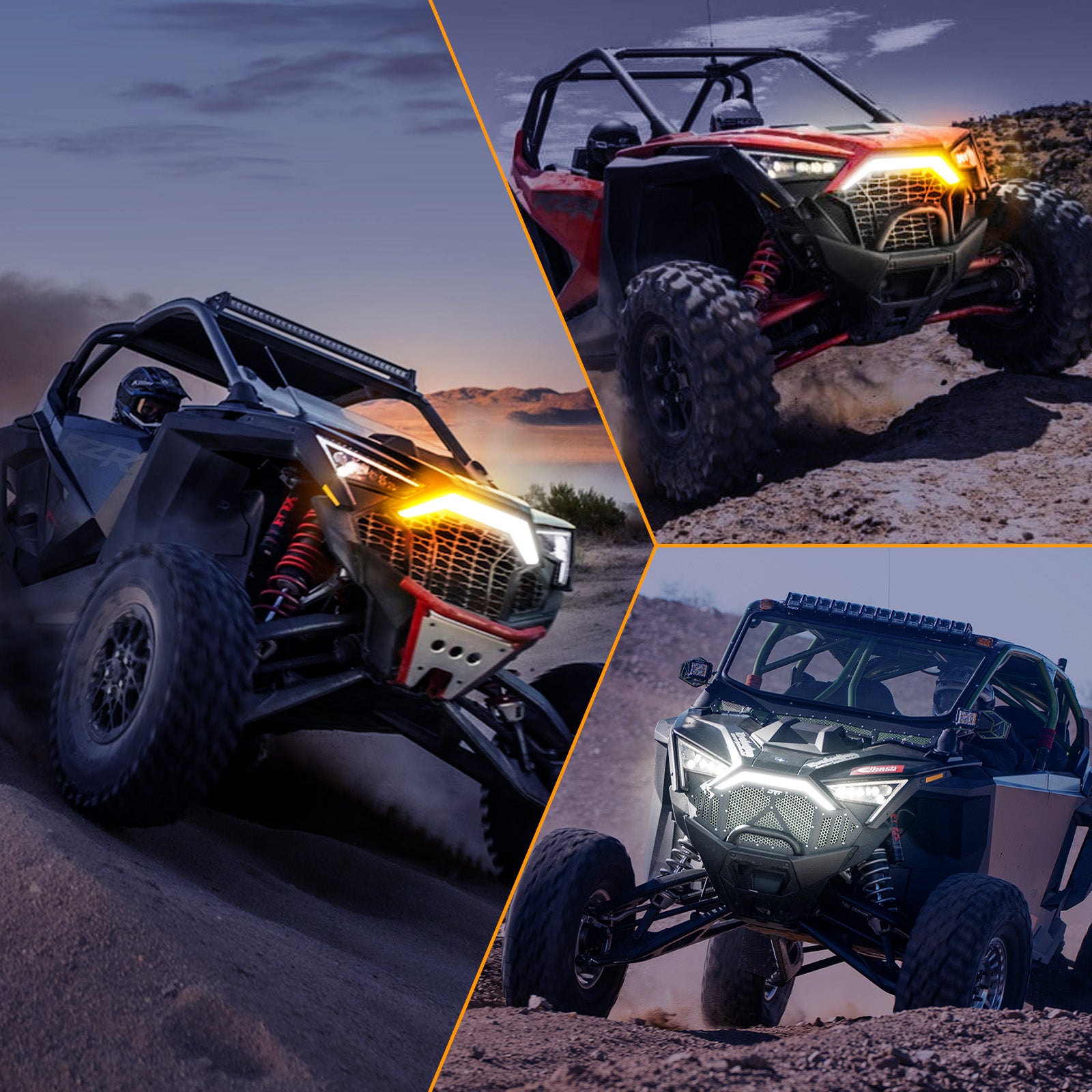 RZR PRO Front Accent Light Compatible with 2020-2024 Polaris RZR PRO XP/4/ RZR PRO R/RZR Turbo | LED White DRL & Amber Turn Signal