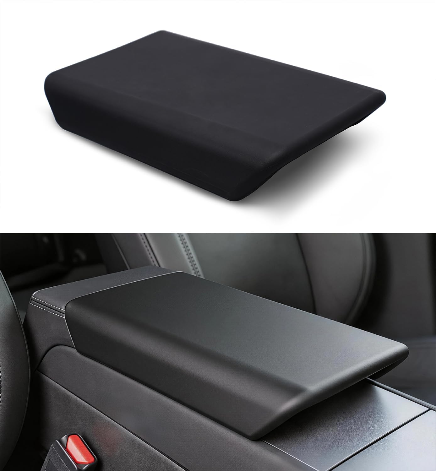 Xprite Black Premium TPE Center Console Cover for Tesla Model Y Juniper & Model 3 Highland | Waterproof Interior Protection