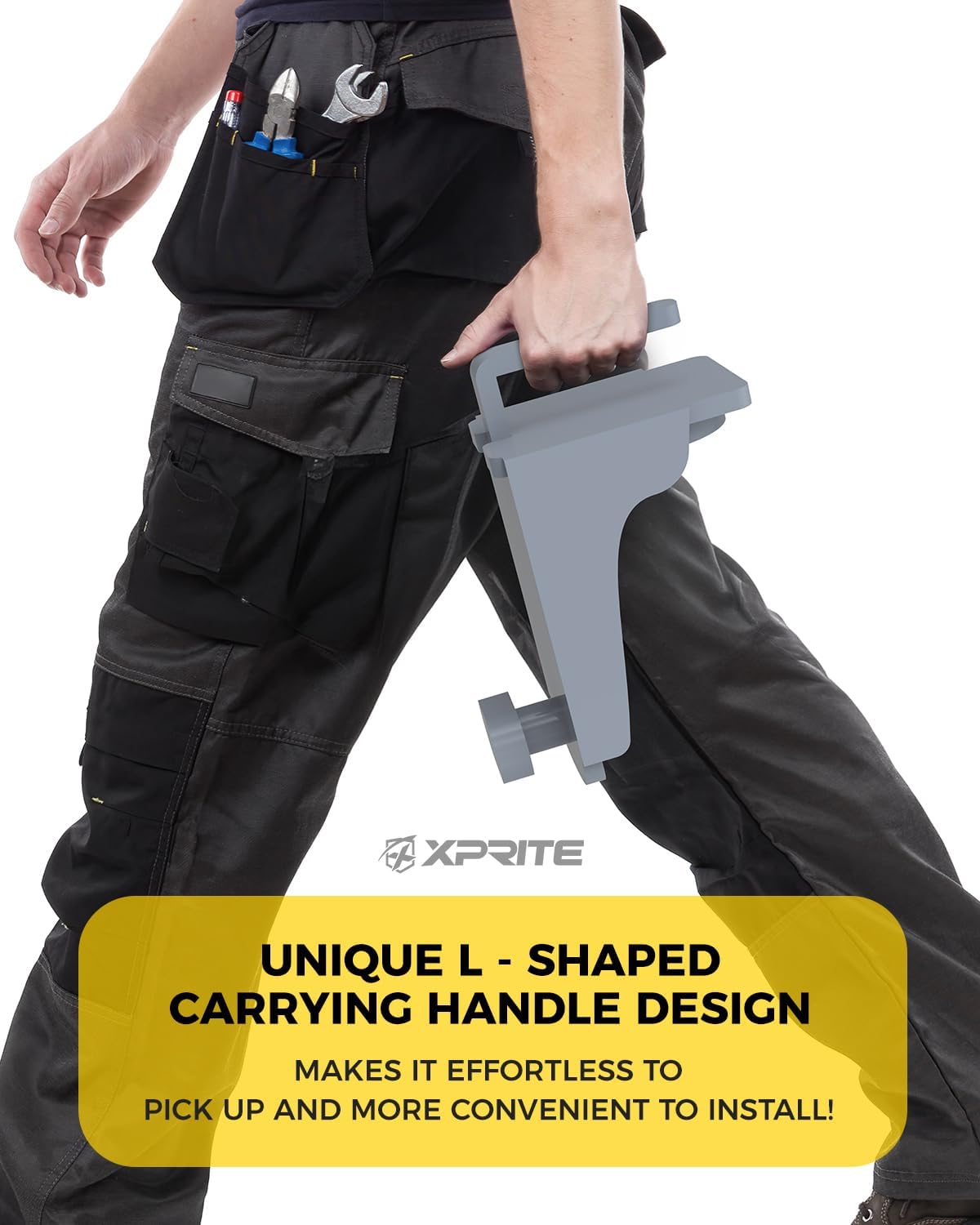 Xprite Heavy Duty Shipping Container Jack Lug-44,092 LB Capacity, Leveling Tool with L-Shaped Handle, Steel Shipping Container Accessories Used to Stabilize Containers and Keep Loads Secure, Gray,4PCS