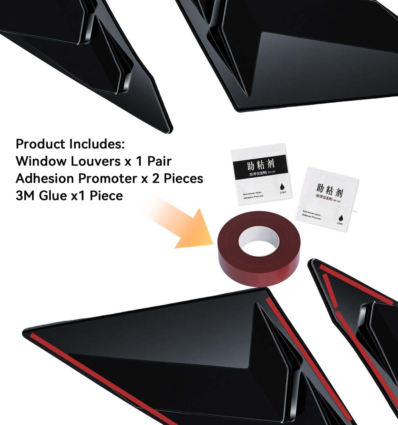 Rear Side Window Louvers for 11th Gen Civic Compatible with Honda Civic 2022-2026