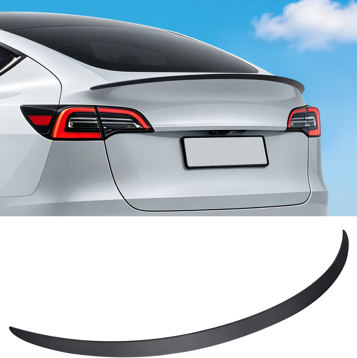 Xprite Matte Black ABS Rear Trunk Spoiler Compatible with Tesla Model Y 2020-2024