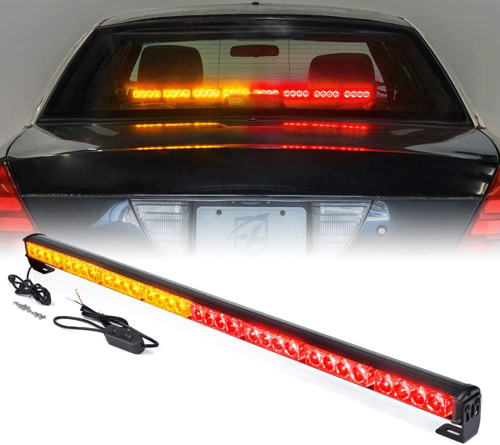 35.5" Inch 32 LED Strobe Emergency Traffic Advisor Warning Light Bar for Firefighter Vehicles Trucks Cars