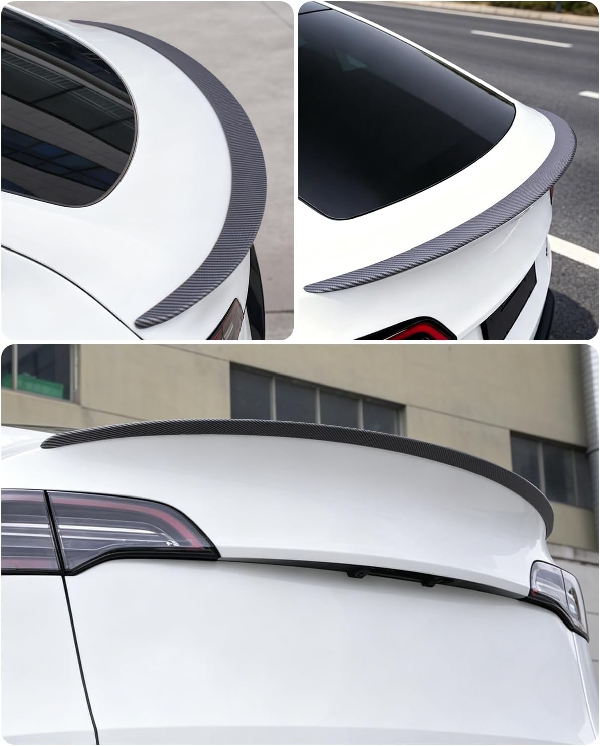 Xprite Rear Spoiler for Tesla Model Y 2020–2024 Matte Carbon Fiber Trunk Lip Wing
