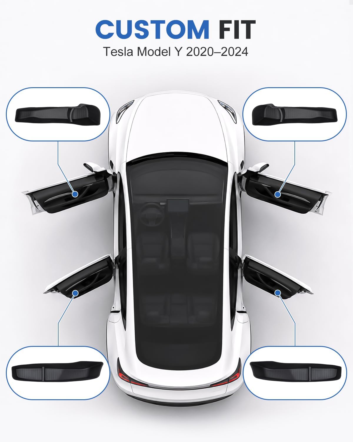 Xprite Door Side Storage Box for Tesla Model Y 2020 2021 2022 2023 2024