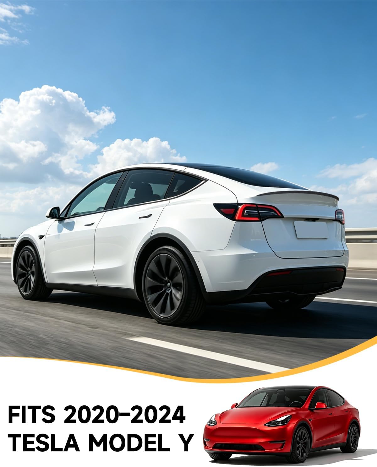 Xprite Tesla Model Y Rear Trunk Spoiler 2020–2024 Glossy Carbon Fiber OEM Style Wing