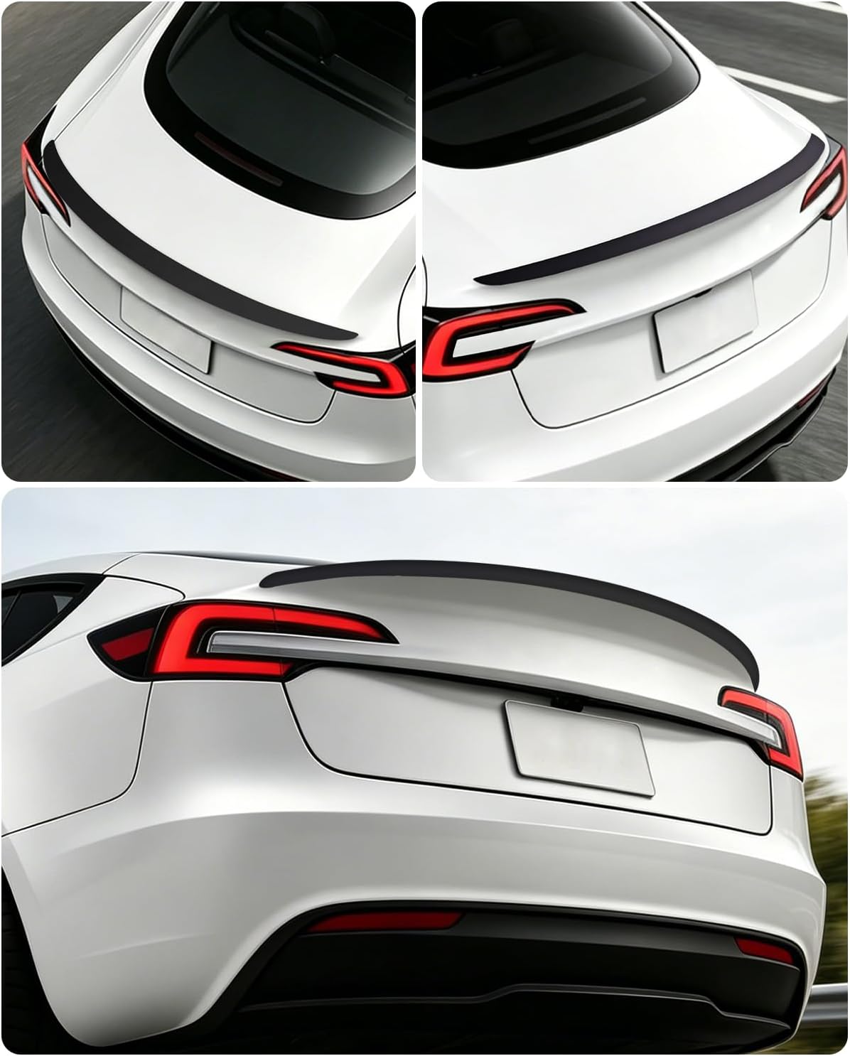 Xprite Matte Black Rear Spoiler, Aerodynamic ABS Trunk Lip Wing for Tesla Model 3 Highland 2024-2026, OEM Fit