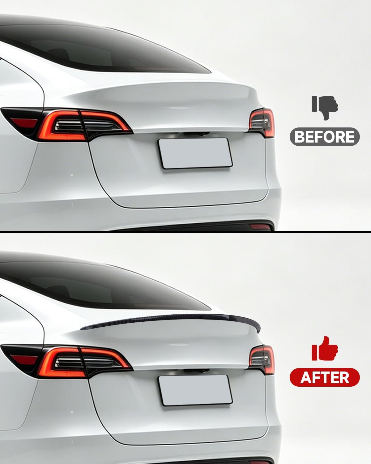 Xprite Tesla Model Y Rear Trunk Spoiler 2020–2024 Glossy Carbon Fiber OEM Style Wing