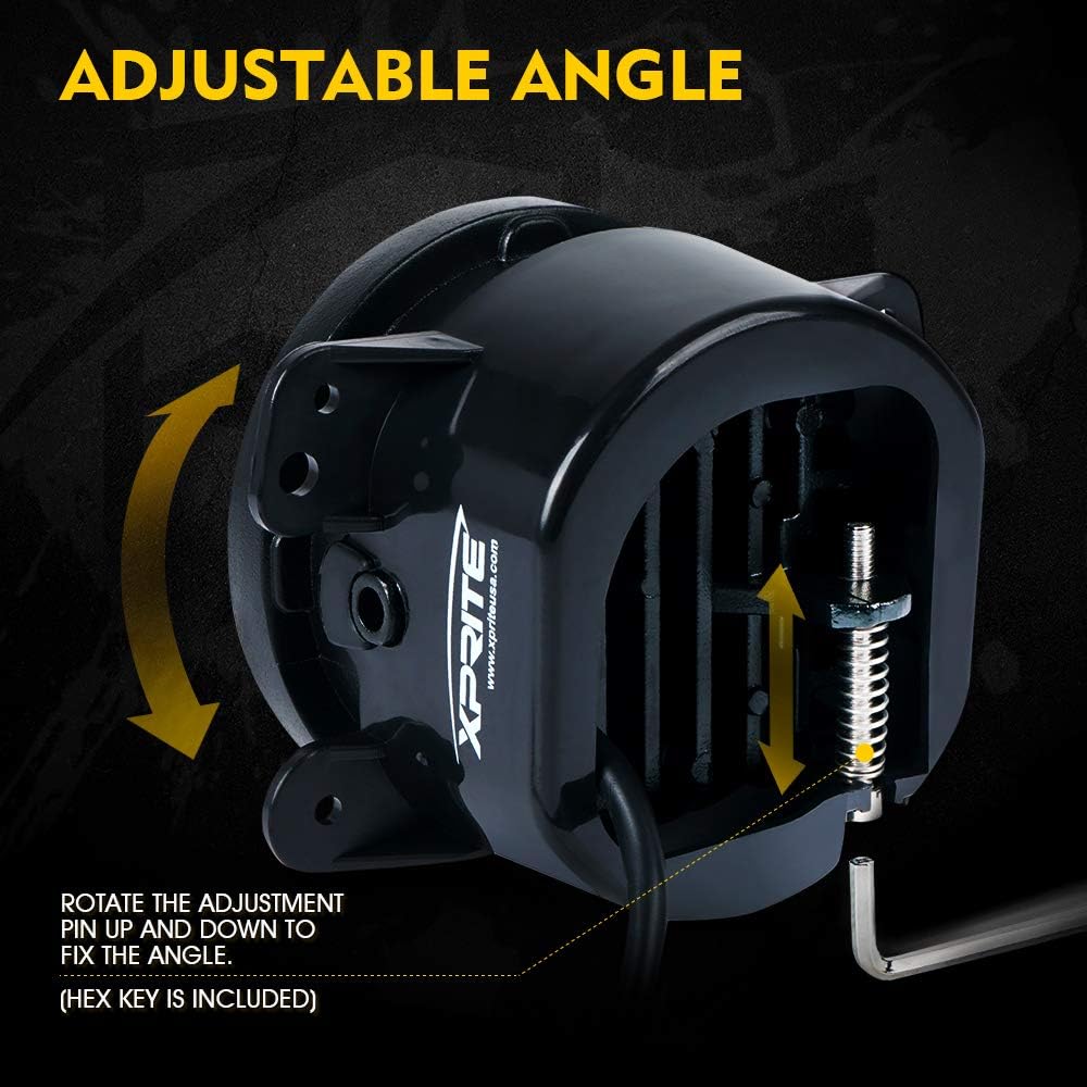 Xprite 4" Inch LED Fog Lights for 2007-2018 Jeep Wrangler