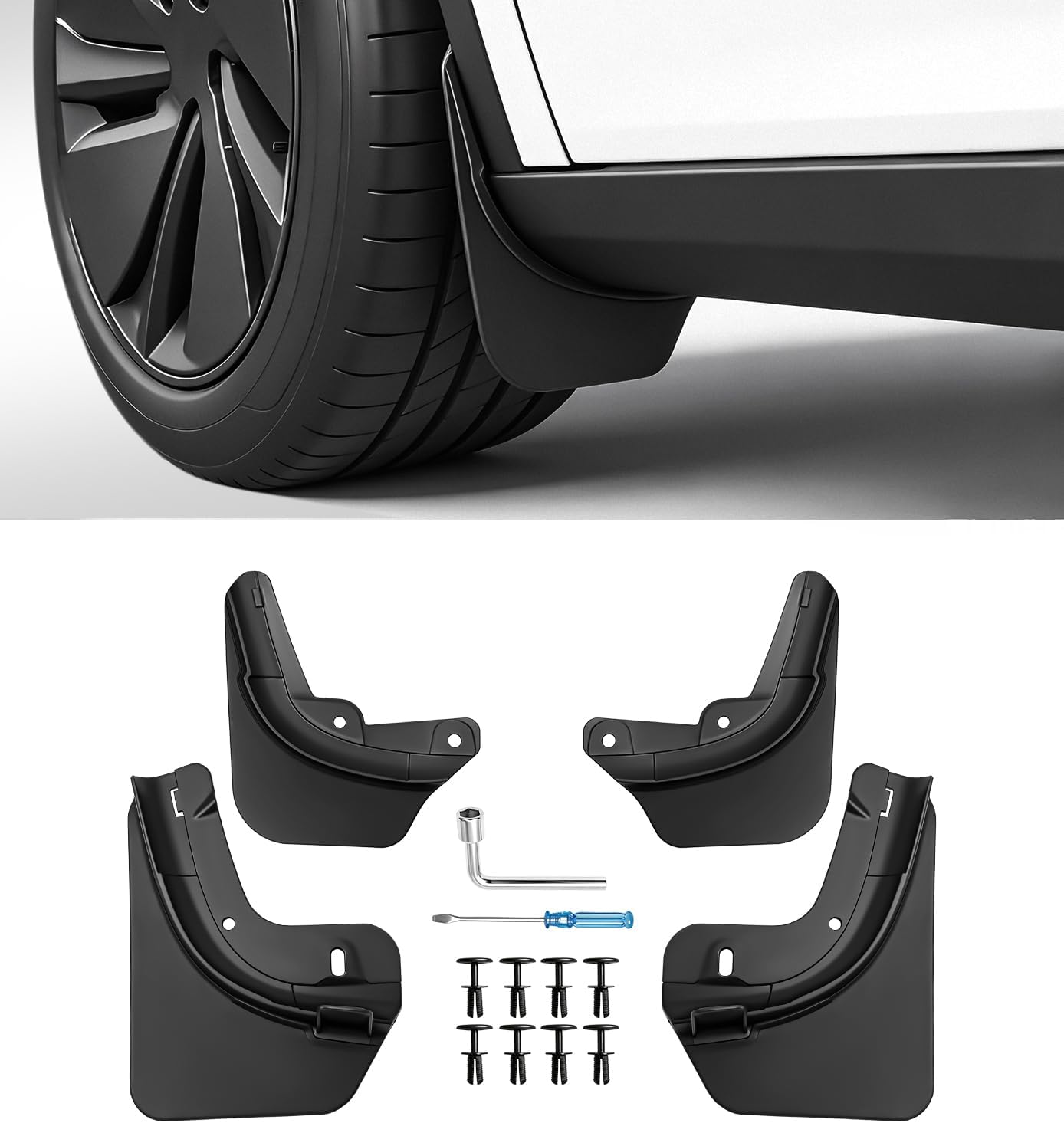 Xprite Mud Flaps for Tesla Model Y Juniper 2025–2026 - No-Drill Splash Guards Set