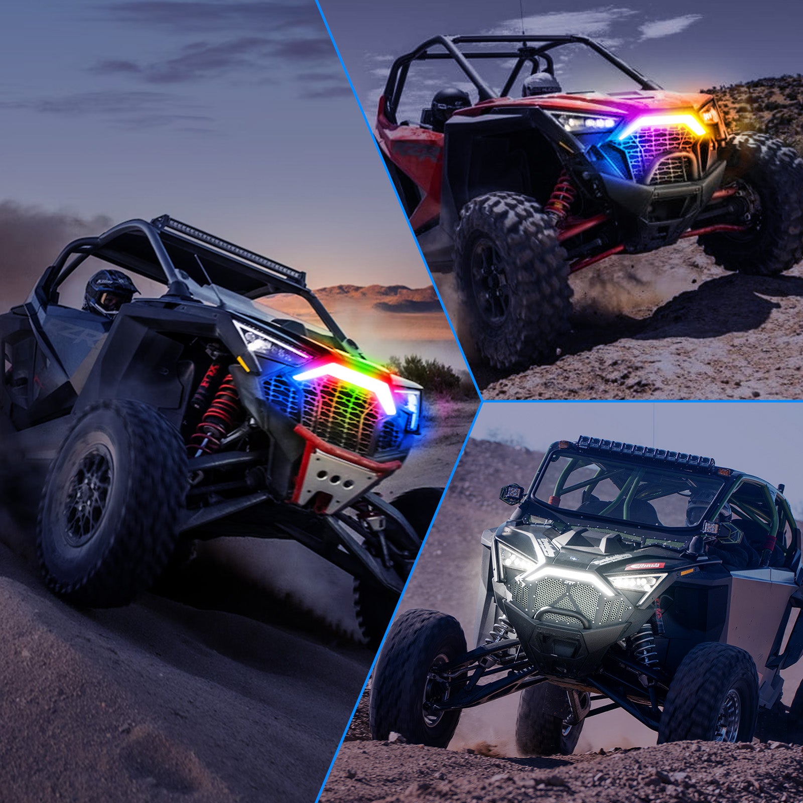 RGB RZR PRO Front Accent Light Compatible with 2020-2024 Polaris RZR PRO XP/4/ RZR PRO R/RZR Turbo | APP & Remote Control & Music Sync Modes