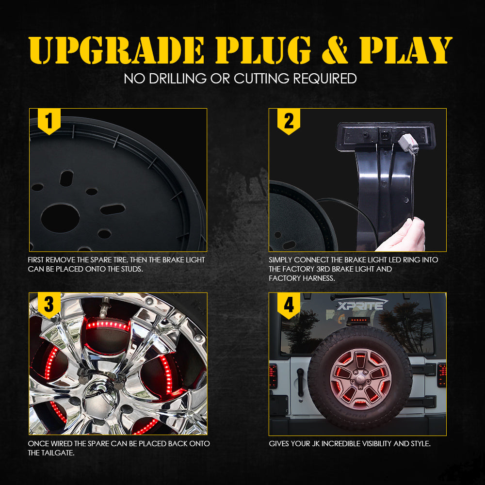 Jeep Wrangler JK/JL 14" Spare Tire Brake Light | Typhoon Series
