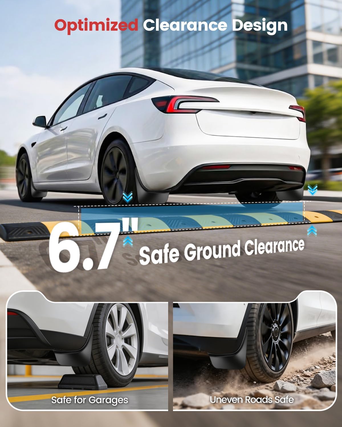 Xprite Mud Flaps for Tesla Model 3 Highland 2024–2026 | No-Drill Splash Guards Set