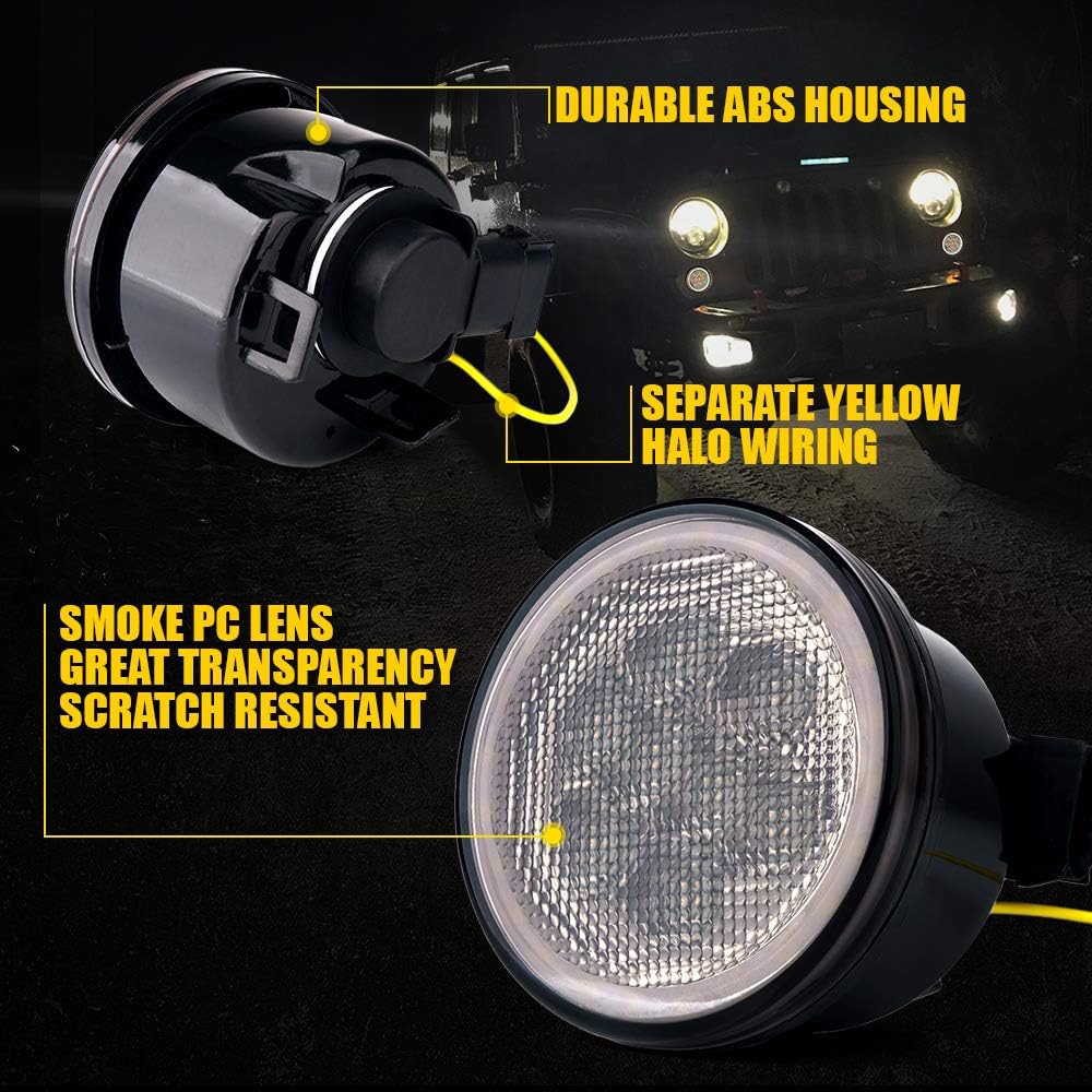 LED Turn Signal Lights and Fender Side Marker Lights for 2007-2018 Jeep Wrangler JK