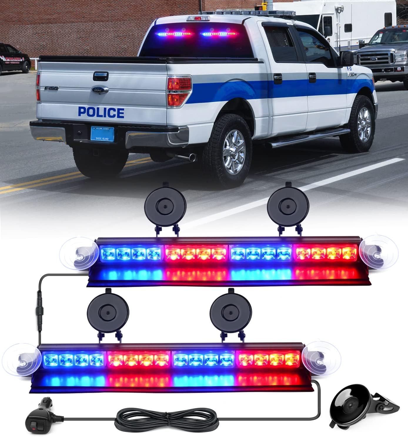 Windshield Dash Strobe Light with Suction Cups