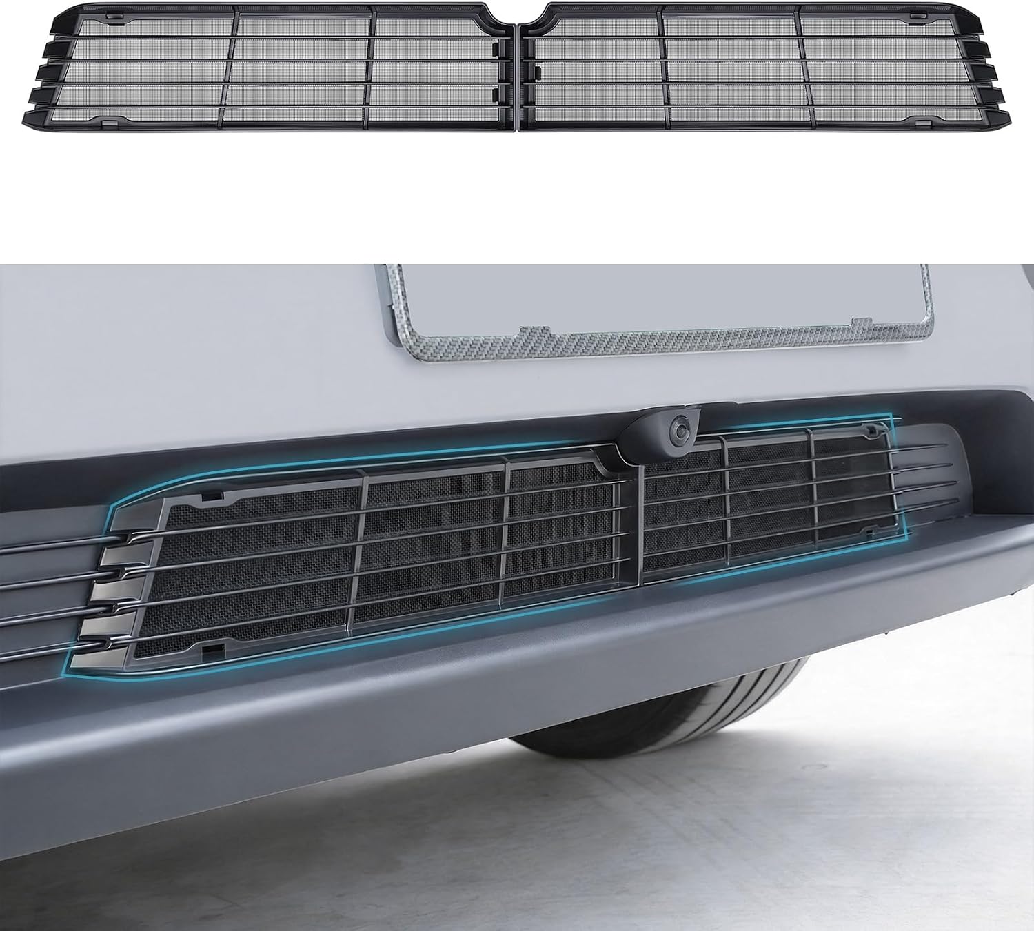 Xprite Premium Front Grill Mesh Cover for 2025 2026 Tesla Model Y Juniper | Snap-On Air Intake Protection