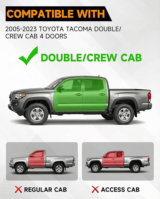 Xprite Running Boards for Toyota Tacoma Double Cab 2005-2023 – Heavy Duty 6.5" Side Steps Nerf Bars
