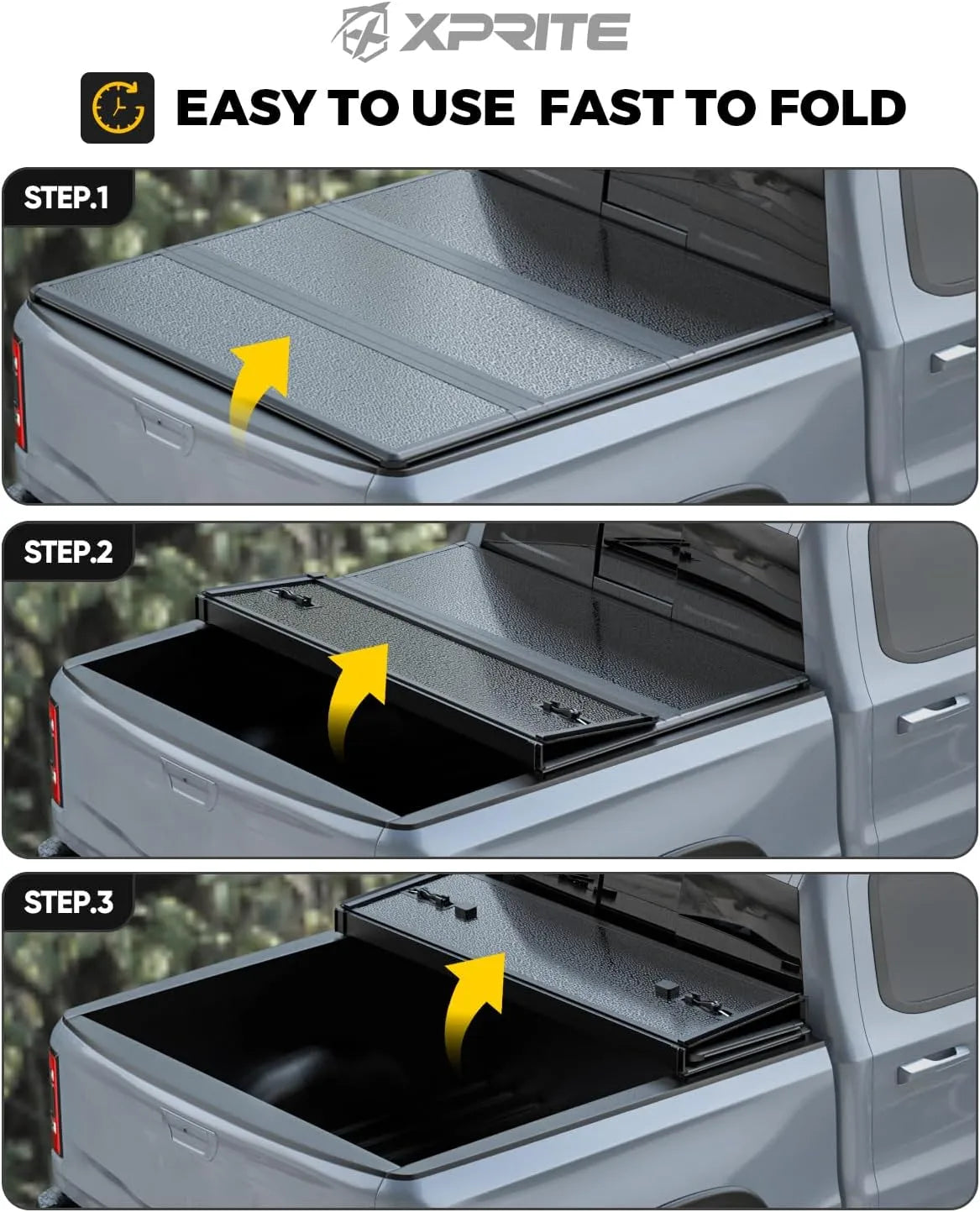 Hard Tri-Fold Truck Bed Tonneau Cover for 2002-2026 Dodge Ram 1500