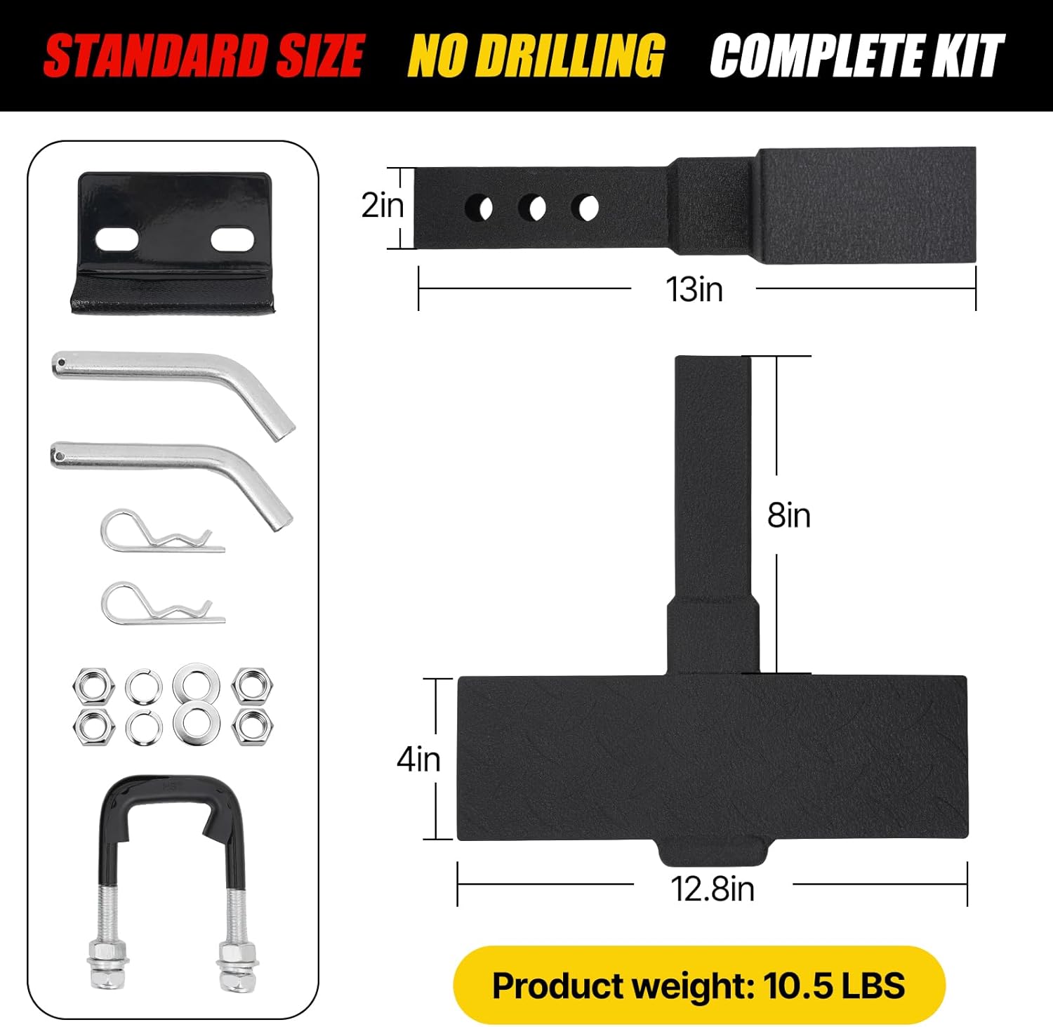 Xprite Universal Hitch Step for 2" Receiver, Dual-Interface Rear Bumper Guard For Trucks SUVs Jeeps Pickups Vans RV