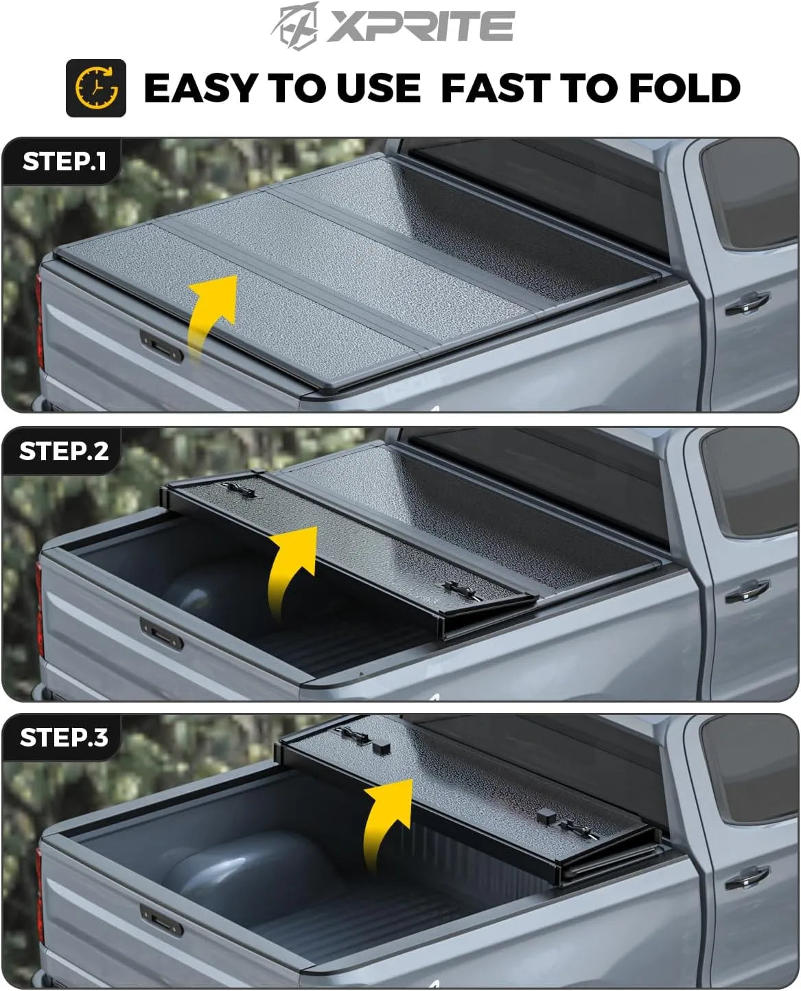 Hard Tri-Fold Truck Bed Tonneau Cover for 2020-2026 Chevrolet Silverado