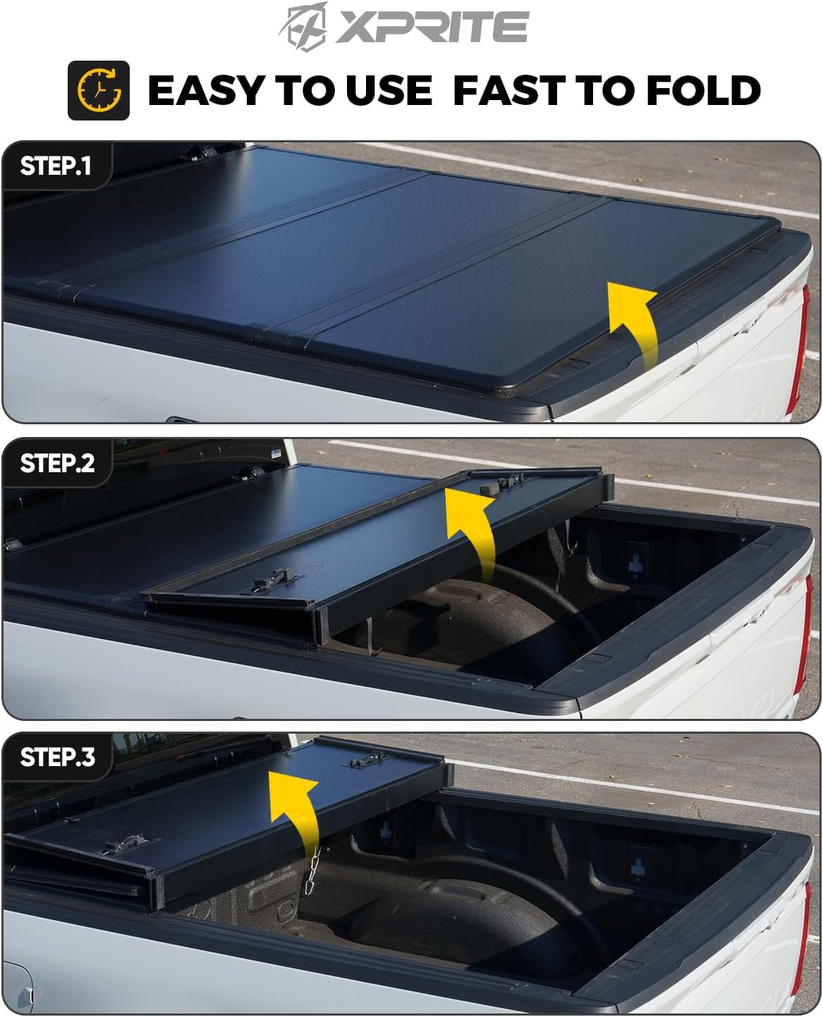 Hard Tri-Fold Truck Bed Tonneau Cover for 2015-2026 Ford F150