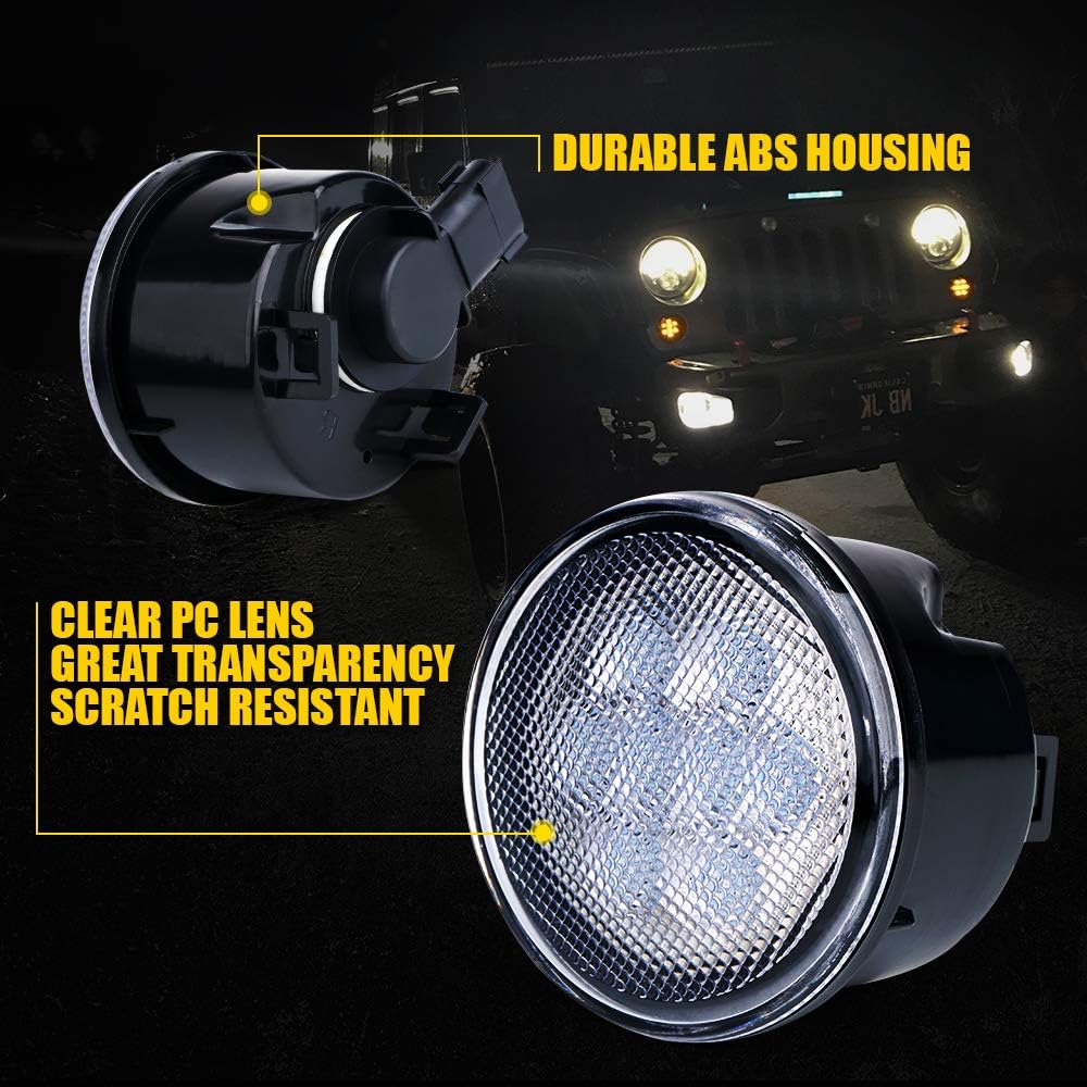 LED Turn Signal Lights and Fender Side Marker Lights for 2007-2018 Jeep Wrangler JK