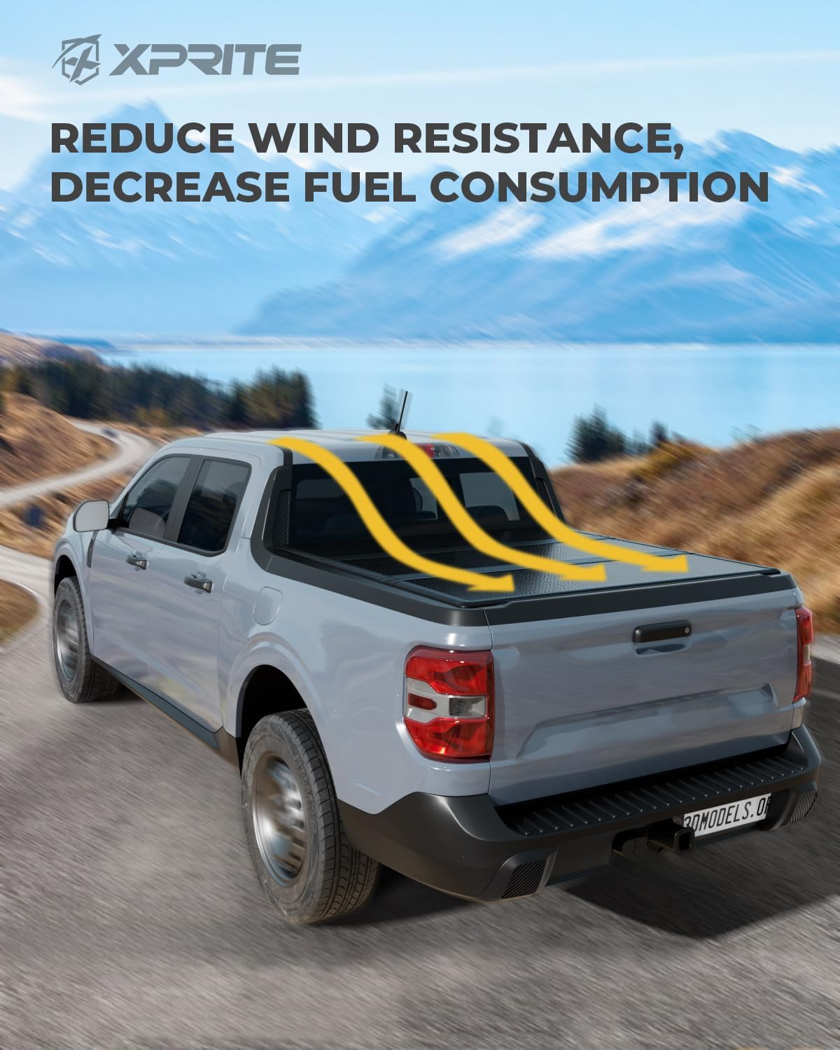 4.6ft FRP Hard Tri-Fold Truck Bed Tonneau Cover for 2022-2026 Ford Maverick